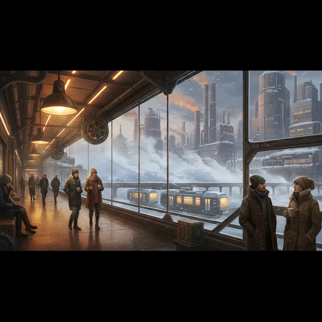 Отапливаемая стеклянная галерея изнутри — инженерный рендер